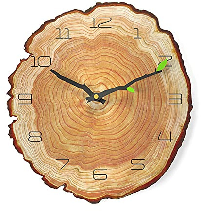 Orologio da parete creativo, orologio da parete con anello annuale muto, orologio con venature del legno, orologio da parete moderno, orologio da parete rotondo, orologio da parete da 12 pollici,A