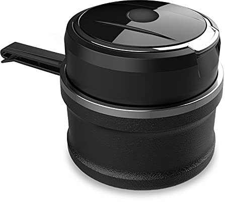 Fcslvy Auto-Aschenbecher, Easy Clean Up Abnehmbarer Autoaschenbecher mit LED-Licht mit Klappdeckel, selbstverlöschender Aschenbecher für Autos Van Outdoors Camping