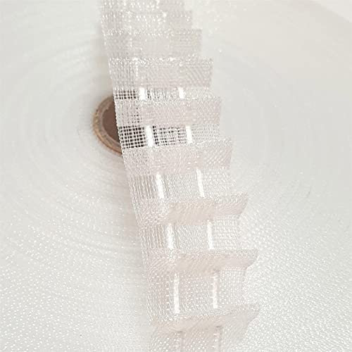 Bestlivings Bleistiftband Transparent 25mm (Länge: 5m - 50m), 1:2 Gardinenband zum Aufnähen für Stoffe, Gardinen und Vorhänge, Faltenband