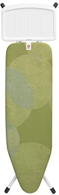 Brabantia - Ironing Board B - with XL Steam Unit Holder - Medium & Foldable - Adjustable Height - Non-Slip Rubber Feet Cotton Cover - Child & Transport Lock - Calm Rustle - 124 x 38 cm