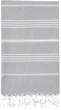 Toallas de playa de baño turcas Peshtemal, secado rápido y fácil, para ducha, baño de vapor, spa, piscina, gimnasio y yoga, 100% algodón, 100 cm x 180 cm XL(gris plateado)
