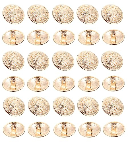 Womens Sweater Set 30pcs Metal Buttons for Coat Jacket Round Flat Button Replacement Hollow Buckle DIY Sewing Clothes Sweater (Light Gold,20MM) Women Pants Suits