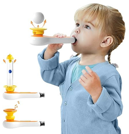 TOP BRIGHT Juguete Montessori 3 en 1 para niños pequeños con silbato, soplado de bolas, bolas flotantes - Juguete sensorial para bebés, habilidades motoras finas, juguetes educativos de aprendizaje