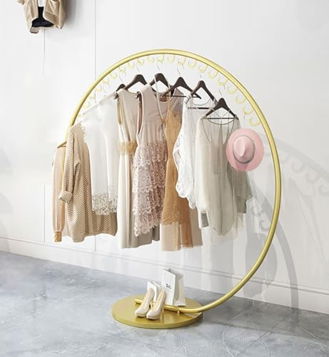 MEYEBP Gold Kleiderstange Kleiderständer, Mode Kleidung Shop Display Rack, Heavy Duty Kleiderstange, Hängende Schiene Für Kleidung, Super-tragende, Gebogene Kleiderständer