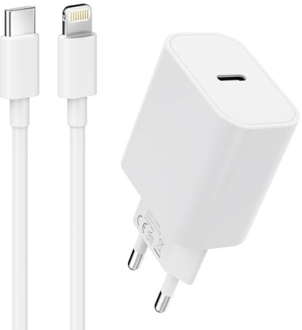 iPhone Ladegerät und Ladekabel Schnellladekabel, MFi Zertifiziert für iPhone 14 Plus/13/12/11 Pro Max XR SE xs 8 iPad mini USB C Power Adapter Schnellladegerät iPhone Lightning Kabel Netzteil