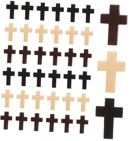 VILLFUL 60stücke Holz Kreuz Mini Charms Für Schmuckherstellung Inkl Braune Schwarze Für Kreative Bastelprojekte Und Dekoration