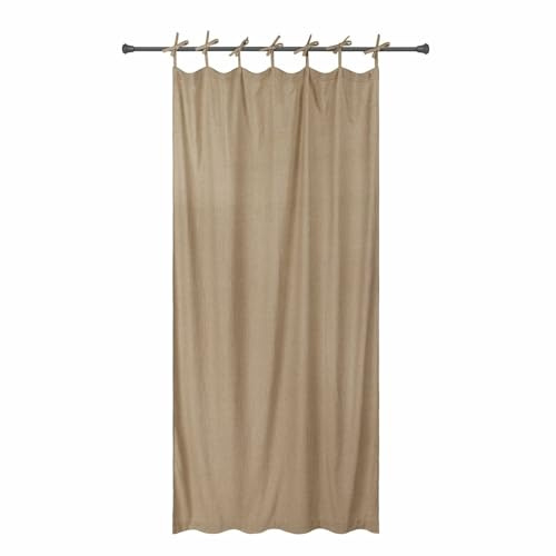 Loberon Vorhang Seleneia, Handgewebt, Klassisch-Elegantes Fischgrätmuster, Blickdicht & Abdunkelnd, Wärmeschutz, Sichtschutz, Gardine, Polyester, Baumwolle, beige