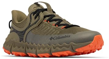 Columbia Tenis Voyager Flxpara Hombre, Verde Piedra, Naranja Picante, 44.5 EU