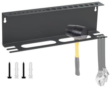 Handwerkzeug-Aufbewahrungs-Wandregal – Metall-Wandhalterung, Hammerhalter, effiziente Zangen-Schraubenschlüssel-Organizer-Rack | Vielseitige Handwerkzeug-Aufbewahrung für Werkstatt und Garage, idealer