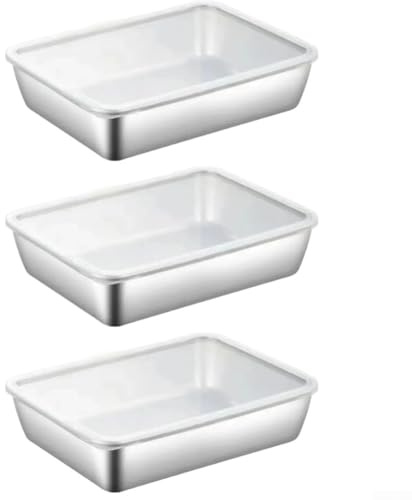 Besttoolifes Stainless Steel Food Storage Containers with Lids Set of 3 - Airtight Preservation Boxes for Refrigerator, Picnic, BBQ - Multipurpose Trays