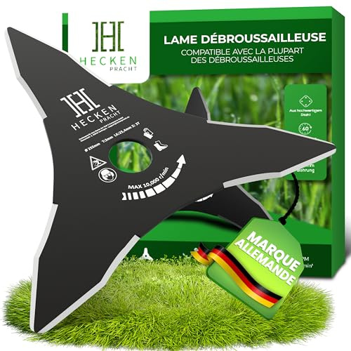 Heckenpracht® Dickichtmesser 3-Zahn aus gehärtetem Stahl mäht mühelos hohes Gras & Gestrüpp | Messer Aufsatz für Freischneider & Motorsense | Universell passend (25,4 mm) Freischneider Zubehör