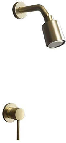 Ensemble De Robinet De Douche De Salle De Bain Encastré En Cuivre Brossé Or/noir/chrome, Pommeau De Douche Encastré, Jet De Bain À Effet Pluie(Gold)