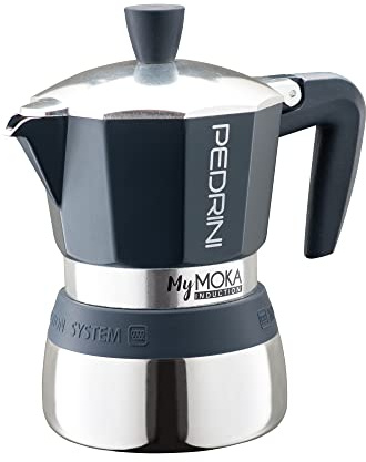 Pedrini Caffettiera MyMoka Induction, Blu notte, in color box (3 tazze)