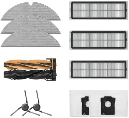 DREAME Kit d’Accessoires Originaux pour Robot Aspirateur Laveur Dreame D20 Plus, Comprend x1 HyperStream DuoBrush, x2 Brosses Latérales, x3 Filtres Antipoussière, x2 Sacs à Poussière, x3 Lingettes Mop