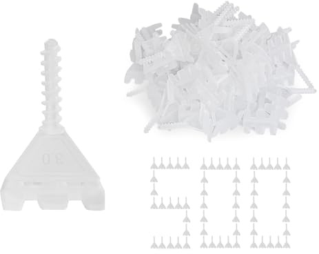 Fliesen Nivelliersystem 3mm, 500 Stück Gewindelaschen, Fliesen laschen Nivellierungssystem für professionelle Keramikfliesen und Stein Installation, Mühelose DIY-Installation, Präzision Gap Control