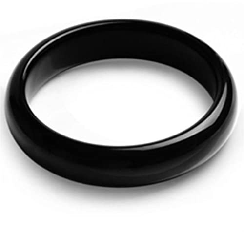 Schwarzer Jade Armreif Armband Männer Frauen echter Jades Steinschmuck Knochen Sich Geschenke für Damen (Edelsteinfarbe: 58-60 mm)
