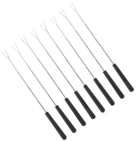 GRIRIW 8 piezas Brochetas Telescópicas Inoxidable para Asar Malvaviscos y Hot Dogs con Manual Mango para Camping y