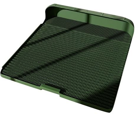 RUHGKV Hundetoiletten, Indoor Trainingstoilette für Die Terrasse, Welpen PIPI Schutz mit Rutschfesten Füßen, Große Welpentoilette für Kleine und Mittelgroße Hunde Komfortable Nutzung(Green,45cm)