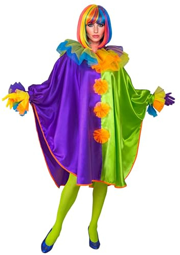 W WIDMANN MILANO Party Fashion - Poncho de colores, disfraz de payaso, disfraz colorido para carnaval, Halloween y fiestas