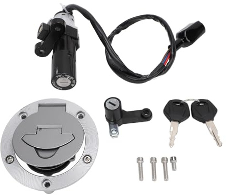 Segrehy Kit de Bloqueo del Interruptor de Encendido, Tapa del Tanque de, Cerradura de Seguridad para Casco, aleación de Aluminio Profesional para YZF-R3 2015 a 2018