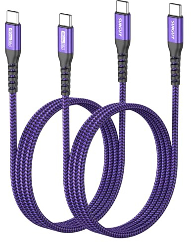 SUNGUY Cavo USB Type-C, 2 pezzi 1M 60W Cavo USB C USB C Ricarica Rapida, Cavi USB Type-C per iPhone 17/16/15 Pro Max, MacBook Pro, iPad Pro 2020, MacBook Air, Galaxy S24 S23