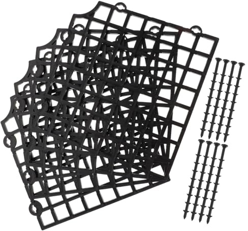 ifundom 3 Piezas Protector para Macetas Recortable con Cubierta para Suelo Rejilla Protectora para Plantas Jardín Balcón y Oficina Fácil Instalación Negro Mediano Cuadrado