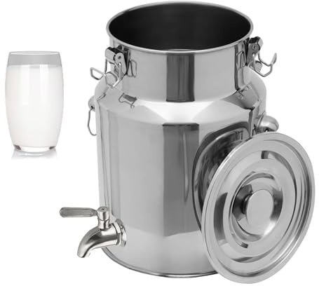 Bidón De Acero Inoxidable Para Transporte De Leche Con Grifo Lechera De Acero Inoxidable Con Tapa Cubo Para Vino/recipiente Para Lácteos/bidón De Leche/jarra Con Tapa Sell,Capacity-5L