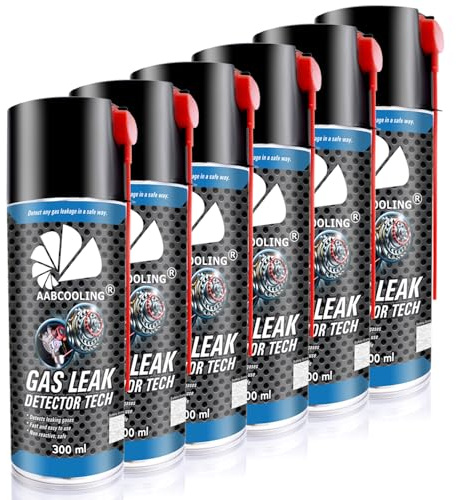 6X AABCOOLING Détecteur de Fuite de Gaz - Spray 300ml - Détection Facile et Rapide des Fuites dans Les Conduites de Gaz, Détecte Les Fuites sur Réseaux, Compteurs et Tuyaux, Moussant