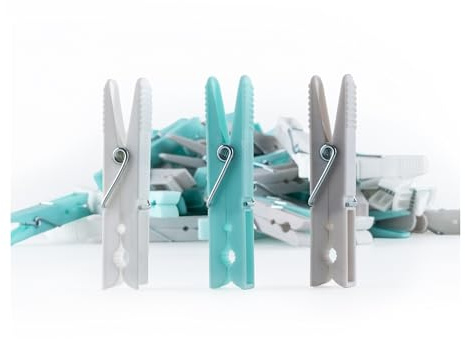 Clothes Pegs for Washing Line Outside 36 Pack | Soft Grip Laundry Pegs Heavy Laundry | Multicolour Clothespins | Windproof & Rust Resistant Strong Pegs for Washing Line for Indoor & Outdoor