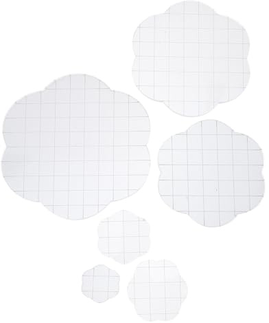 COHEALI Bloques de Sellos Acrílicos Transparentes para Manualidades con Líneas de Cuadrícula, 6 Piezas en Formas de Flores de 2.5cm a 10cm, para Scrapbooking, Estampado y Creación