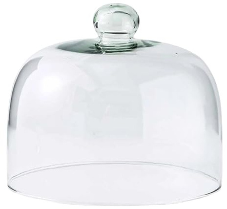 KESOTO Cupola in Vetro per Torte, Coperchio Protettivo, Campana di Vetro per Esposizione, Vassoio per Dessert, Ideale per ristoranti, Picnic, 20x24 Cm