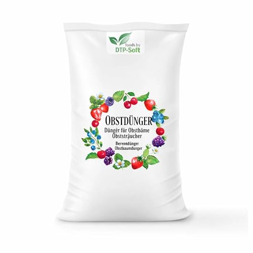 DTP-SOFT Obstdünger 2kg - für Obstbäume, Beerensträucher und Nutzpflanzen - Dünger für reiche Ernte, kräftige Wurzeln und intensive Fruchtbildung - Apfelbaum, Birnbaum, Kirschbaum, Erdbeeren und Beere