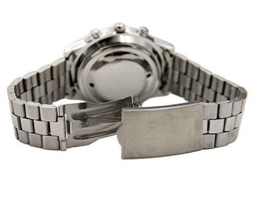 Montre analogique à quartz pour homme avec vision aveugle ou parlante en anglais, Argenté., One Size