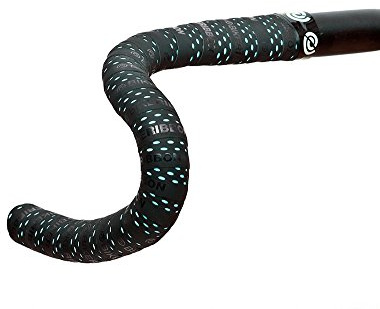 Bike Ribbon, nastro per manubrio, a doppio strato, forato, Nero (Black/Celeste), Taglia Unica
