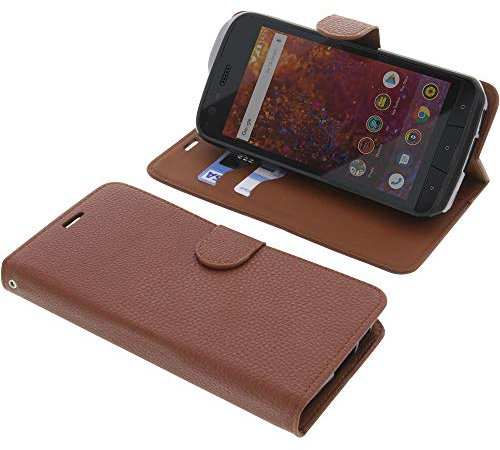 foto-kontor Tasche kompatibel mit CAT S61 Book Style braun Schutz Hülle Buch