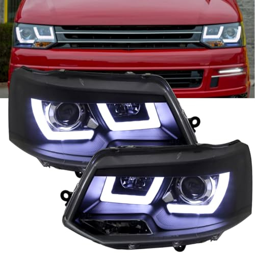 CR-Lights Led Tagfahrlicht Light Tube Scheinwerfer Set in schwarz für VW T5 GP 2010-2015