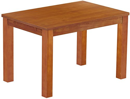 B.R.A.S.I.L.-Möbel Esstisch Rio Classico 120x80 cm Kirschbaum Holz Pinie Massivholz Esszimmertisch Echtholz ausziehbar vorgerichtet für Ansteckplatten