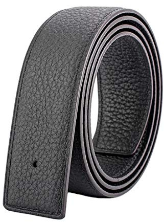 Vatee's Cinture reversibili in vera pelle per cinturino di ricambio da uomo/donna, senza fibbia, 32mm larghezza 110cm lungo Nero
