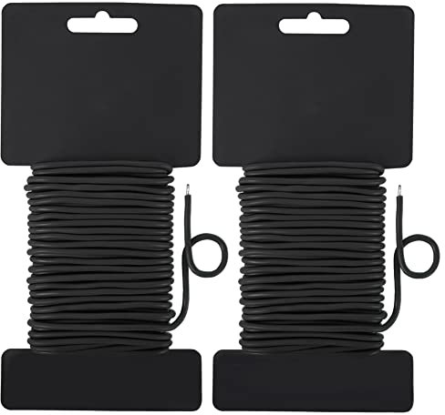 Shintop Reusable Garden Plant Twist Tie 2.8mm, 2PCS 65Feet Heavy Duty Soft Wire Tie for Tomato Plants, Climbing Roses and Vines Organizing (Black)