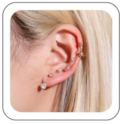 Wendalern Kristall Ohr Manschette Ohrring Gold funkelnde Cz Climber Ohrringe Strass Ohrstecker Simulierter Diamant Ohr Crawler Manschette Ohrringe Schmuck für Frauen Mädchen