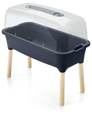 Semillero/Bandeja Multiusos respana Planter Wood High Set 52l, Dimensiones (mm) 770x380x795, Color Gris Piedra