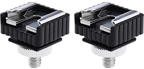 The Lord of the Tools 2pcs Adaptateur de Montage de Sabot Flash vers Trou Fileté 1/4 avec Adaptateur de Vis de Trépied Mâle 1/4-20 vers 1/4-20 Compatible avec Canon 580EXII/580EX/430EXII/430EX
