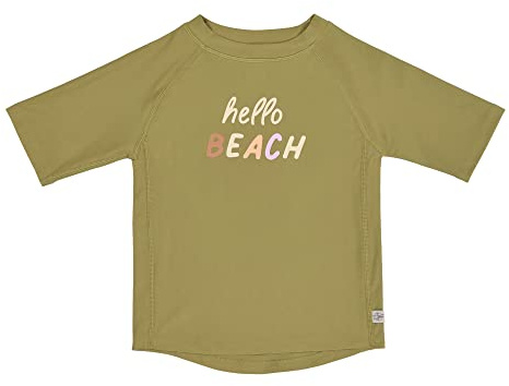 LÄSSIG Rashguard - Camiseta de natación para bebé, Manga Corta, protección UV, Manga Corta, Hello Beach Moss, 13-18 Monate
