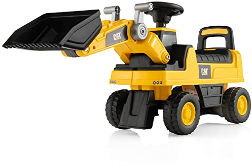 GYMAX Kids Ride on Car, Caterpillar Licensed Toy Excavator with Adjustable Bucket, Horn and Underneath Storage, Toddler Pretend Construction Truck for 1-3 Years Old Boys Girls (Bulldozer)