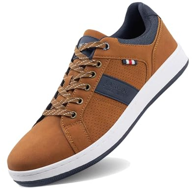 LANGDU Sneakers Herr Casual Vandringsskor skor Andningsbar Sneaker Matt 41-46EU (Numeric_43,Brun 20)