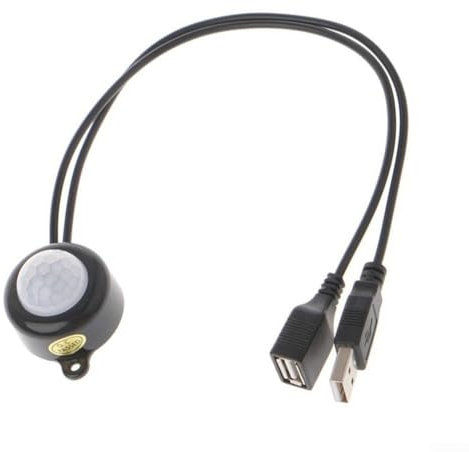 Getdoublerich Lot de 2 interrupteurs automatiques avec capteur de lumière, ABS USB 5 V-24 V, moniteur de sécurité en cuivre pour diverses applications et appareils