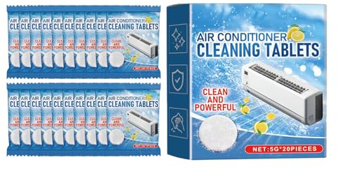 Reinigungstabletten für Klimaanlagen – Tiefenreinigung Brausetabletten, Klimaanlagen-Reiniger, Abschaum-/Geruchskontrolle, Filterreinigungstabletten, AC-Reinigungszubehör