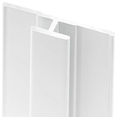 Schulte profilé de jonction 210 cm blanc, panneau mural | recoupable, pour finition panneau mural bain douche cuisine