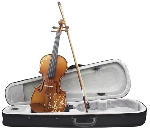 Geige Violine 4/4 Professionelles Akustik-Geigenset Aus Massivem Holz Geschnitzt Mit Koffer Und Bogen Anfängerzubehör(SET1)