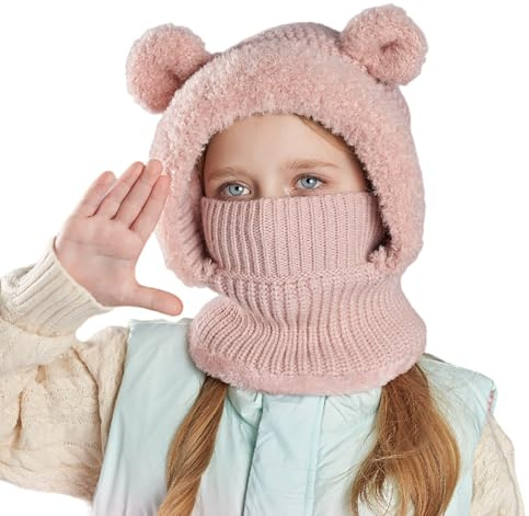 TAGVO Passamontagna in Pile Termico Bambini Invernale, Multifunzione Balaclava Antivento Caldo Maschera da Sci Berretti Cappello in Pile Cappuccio Scaldacollo Sciarpa per Ragazzi Ragazze 4-10Anni